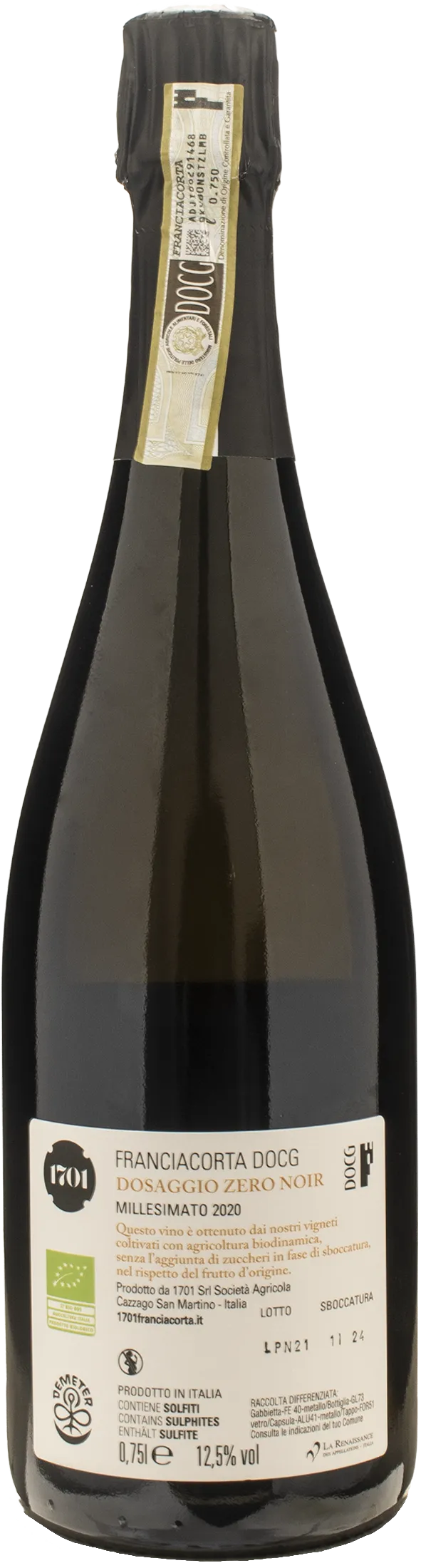 1701 Franciacorta Blanc De Noir Dosaggio Zero 2020
