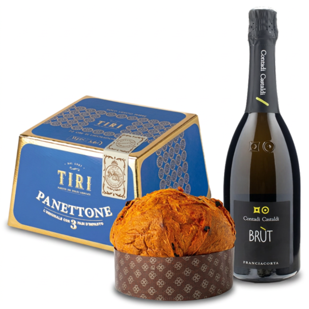Tiri Coffee and White Chocolate Panettone & Contadi Castaldi Franciacorta Brùt - An Exceptional Christmas Gift