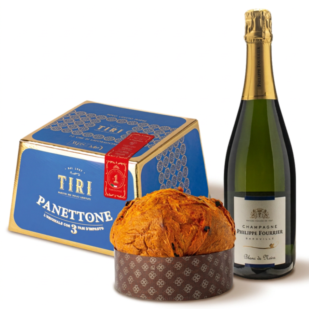Tiri Traditional Panettone & Philippe Fourrier Champagne - An Exceptional Christmas Gift
