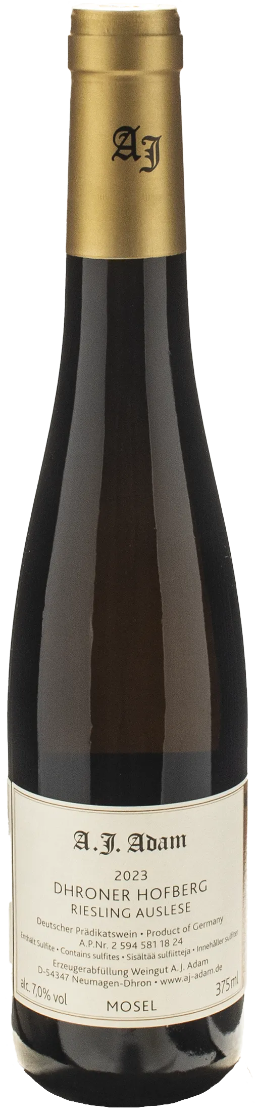 A.J. Adam Dhroner Hofberg Auslese Goldkapsel 0.375L 2023