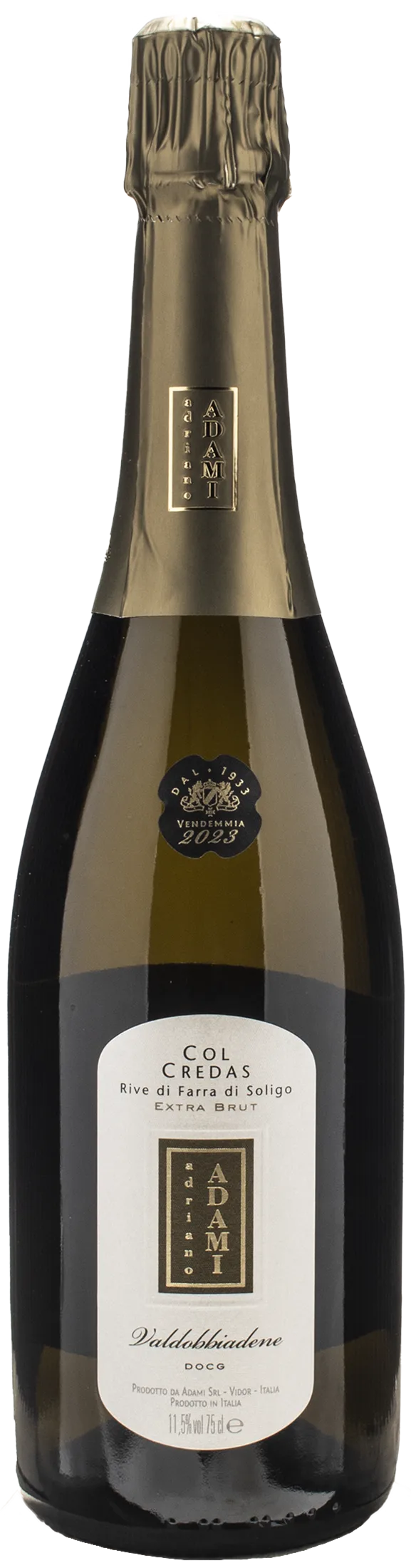 Adami Valdobbiadene Prosecco Col Credas Rive di Farra di Soligo Extra Brut 2023