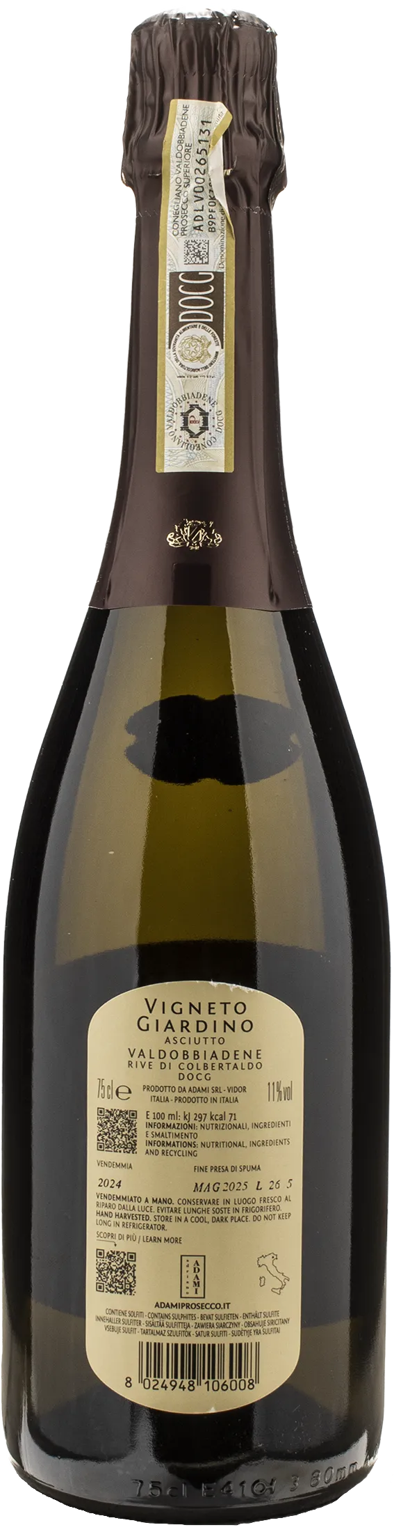 Adami Valdobbiadene Prosecco Vigneto Giardino Rive di Colbertaldo Dry 2024