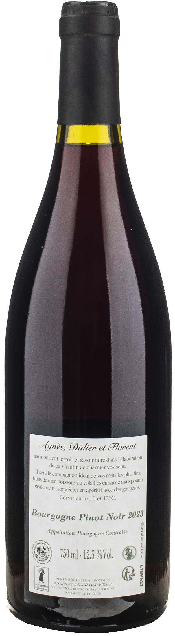 Agnes et Didier Dauvissat Bourgogne Pinot Noir 2023