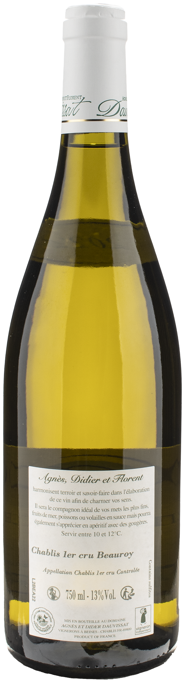 Agnes et Didier Dauvissat Chablis 1er Cru Beauroy 2022