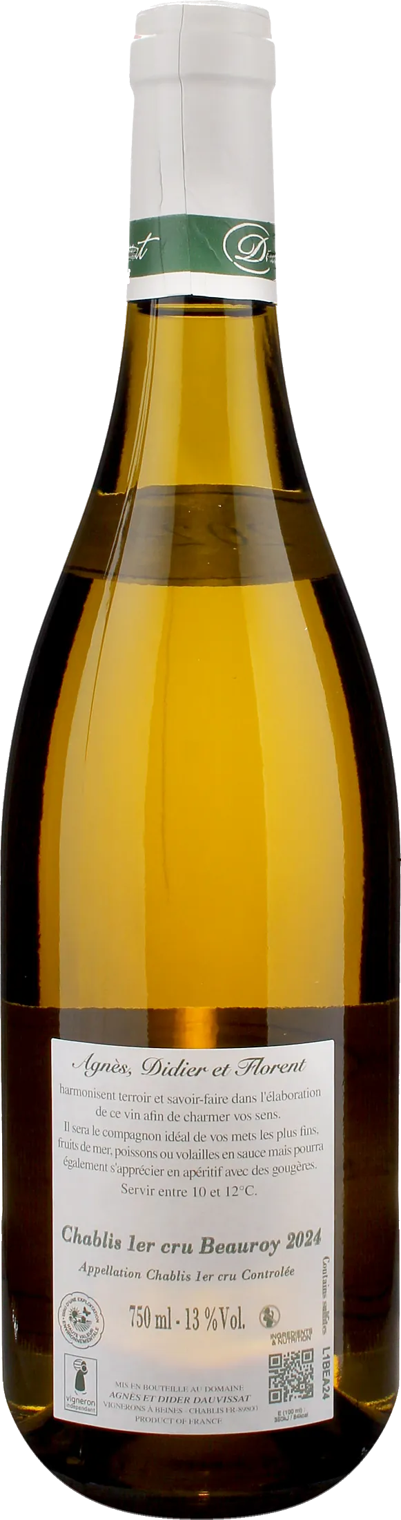 Agnes et Didier Dauvissat Chablis 1er Cru Beauroy 2024