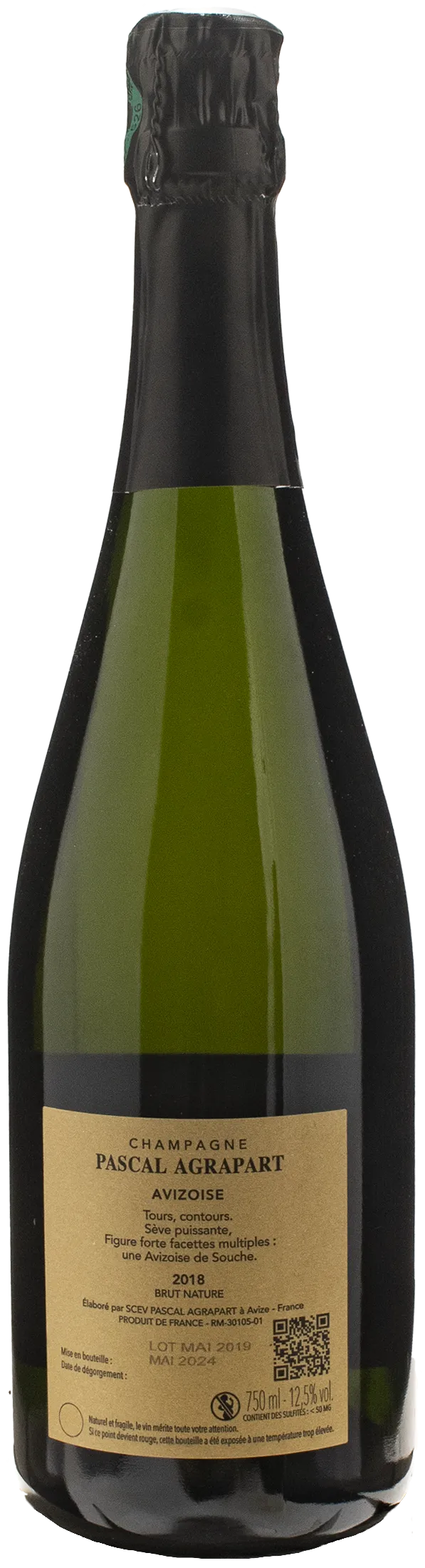 Pascal Agrapart Champagne Grand Cru Blanc de Blancs Brut Nature Avizoise 2018