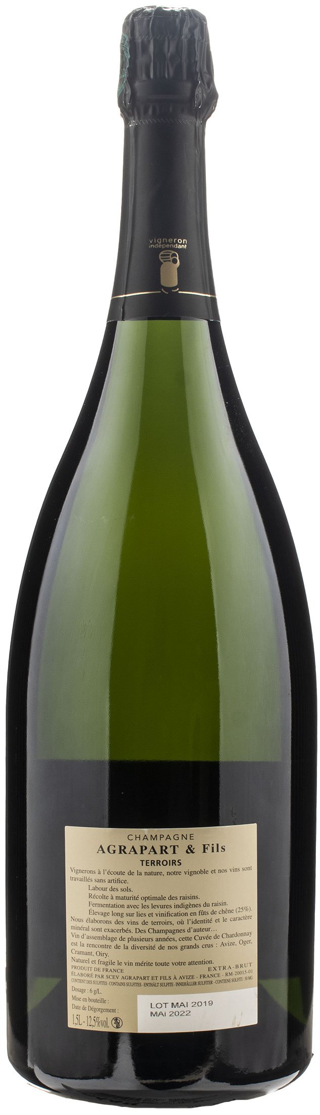 Agrapart & Fils Champagne Grand Cru Blanc de Blancs Extra Brut Terroirs A' Avize Magnum