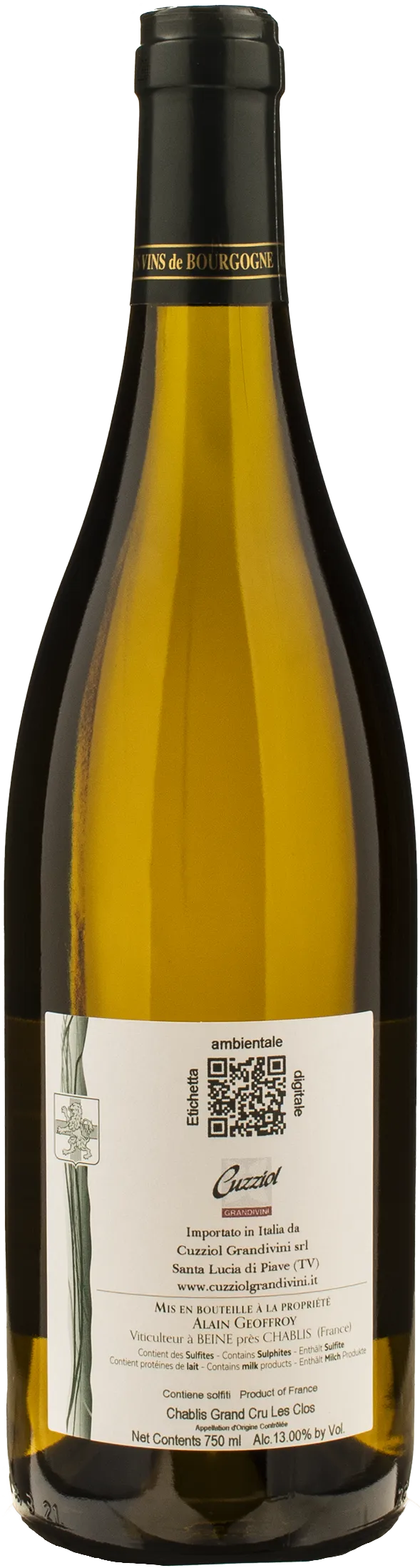 Alain Geoffroy Chablis Grand Cru Les Clos 2021