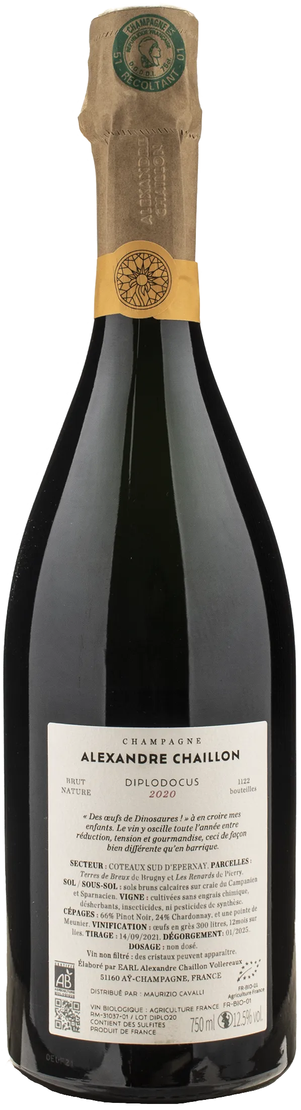Alexandre Chaillon Champagne Diplodocus Brut Nature