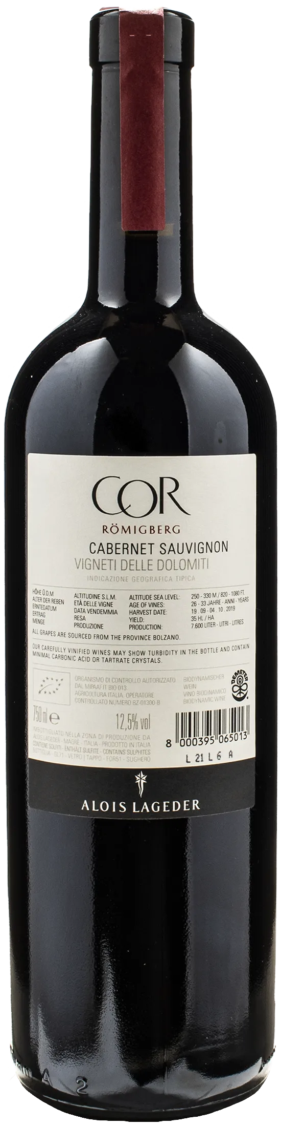 Alois Lageder Cabernet Sauvignon Cor Romigberg 2019