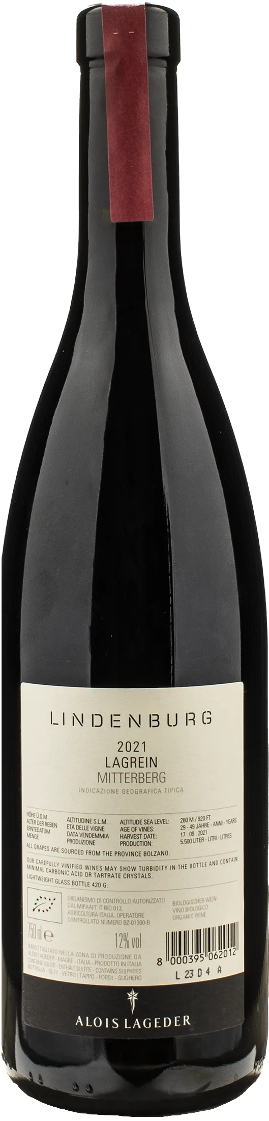 Alois Lageder Lindenburg Lagrein 2021