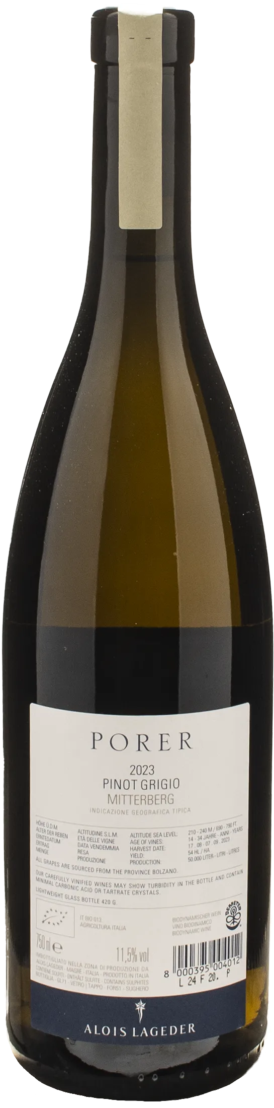 Alois Lageder Pinot Grigio Porer 2023