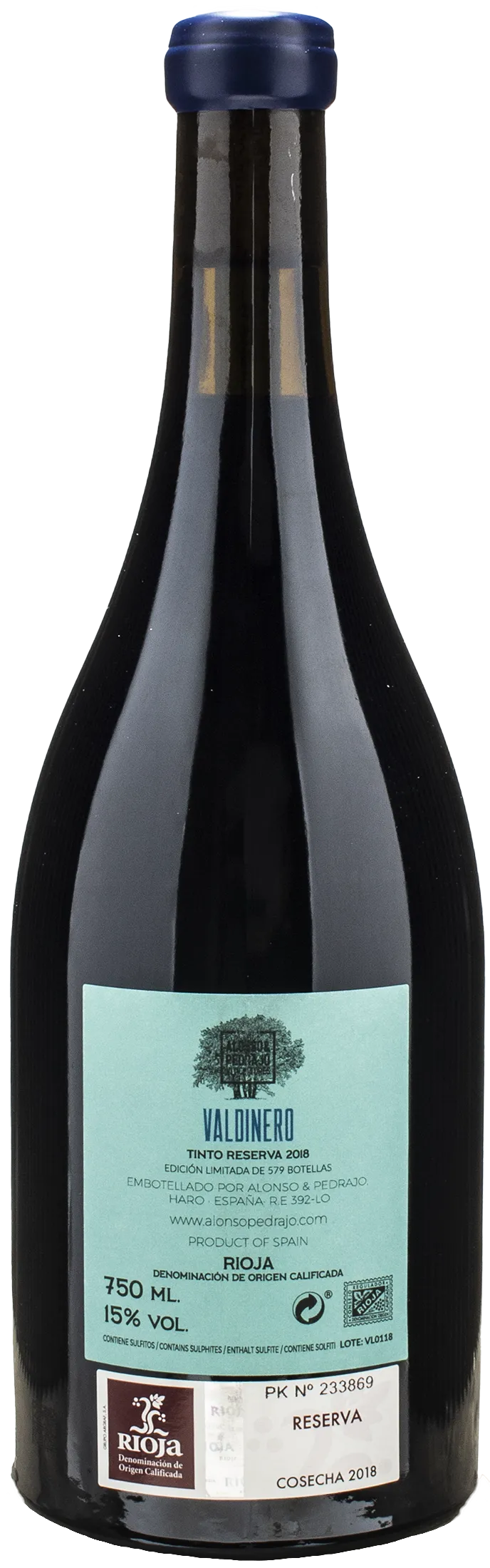 Alonso & Pedrajo Valdinero Reserva 2018