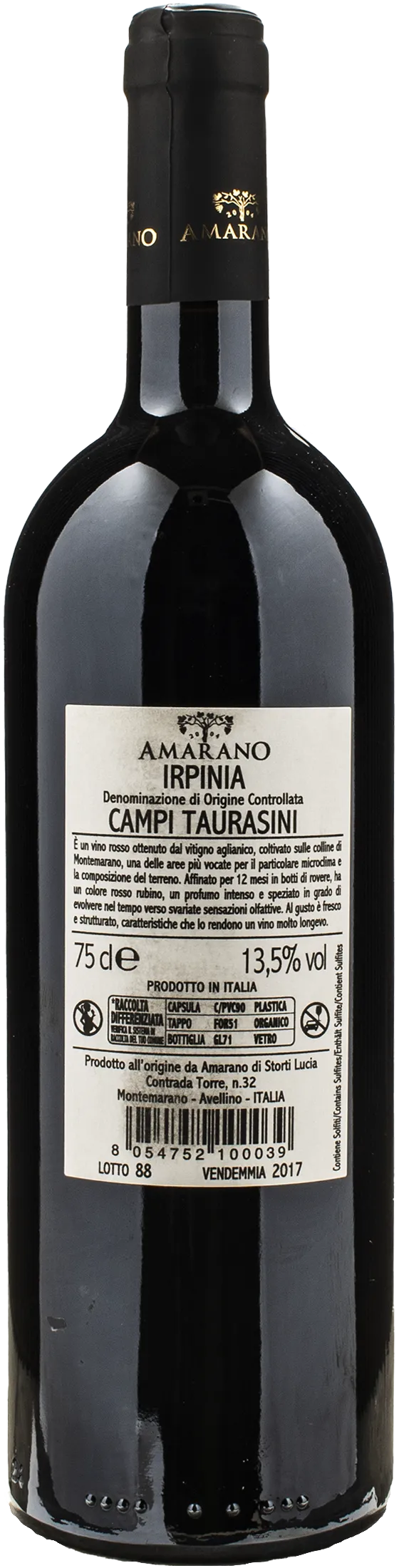 Amarano Irpinia Campi Taurasini Malambruno 2017