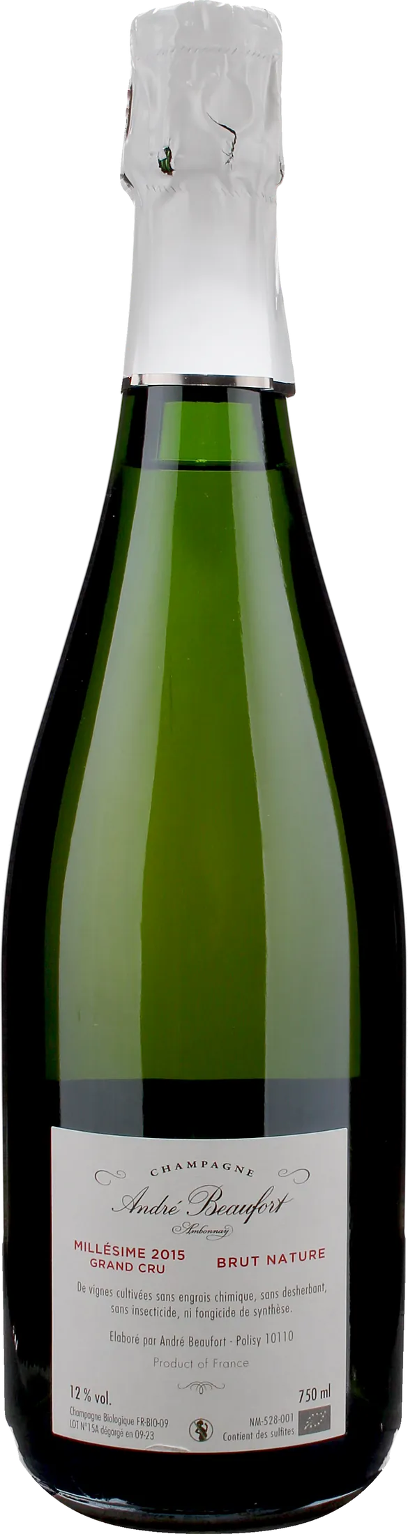 Andre Beaufort Champagne Ambonnay Grand Cru Brut Nature 2015