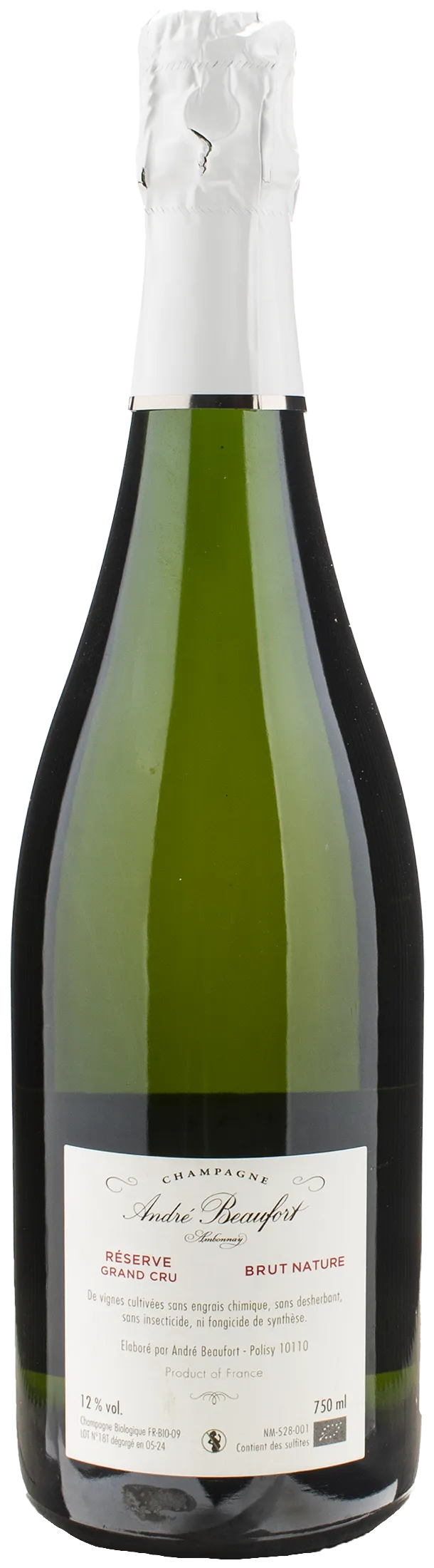 Andre Beaufort Champagne Ambonnay Grand Cru Reserve Brut Nature