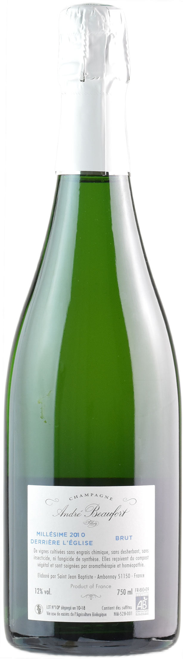 Andre Beaufort Champagne Derrière l'Eglise Brut Millesime 2010