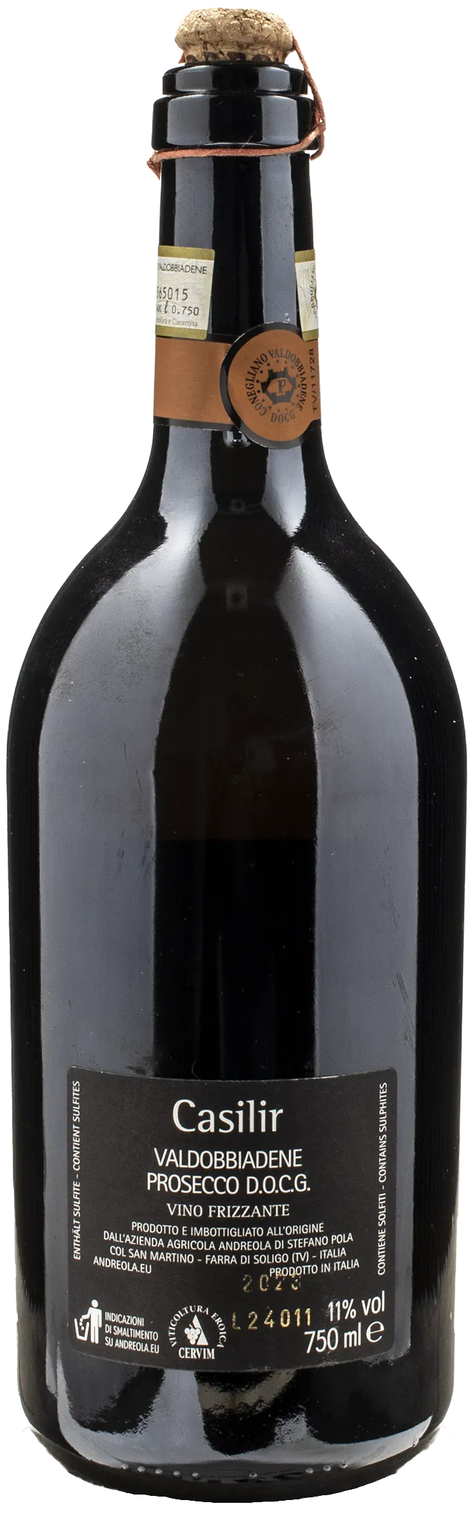 Andreola Valdobbiadene Prosecco Calisir Frizzante Spago 2023