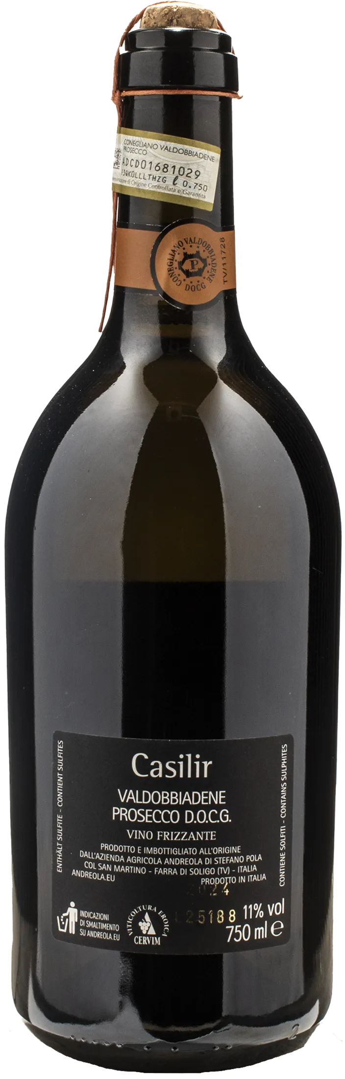 Andreola Valdobbiadene Prosecco Calisir Frizzante Spago 2024