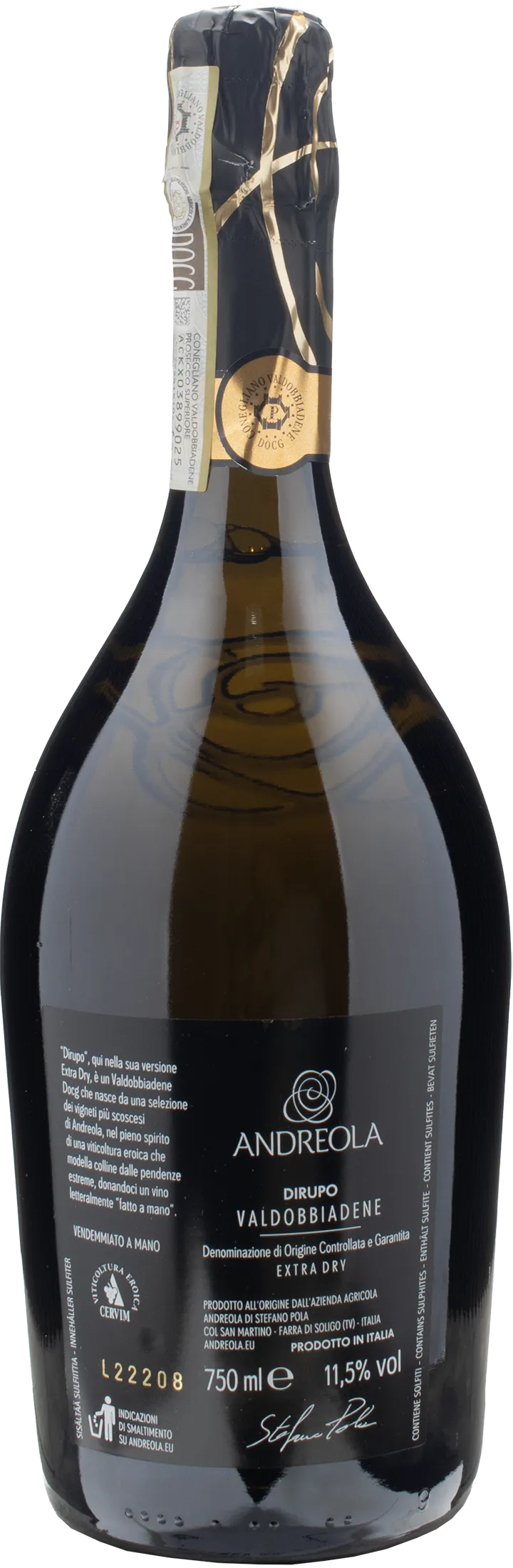 Andreola Valdobbiadene Vigneto Dirupo Extra Dry