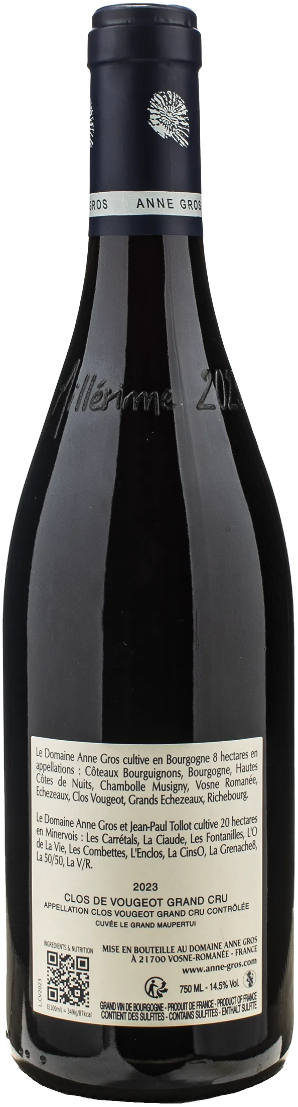Anne Gros Clos de Vougeot Grand Cru Cuvee Le Grand Maupertui 2023