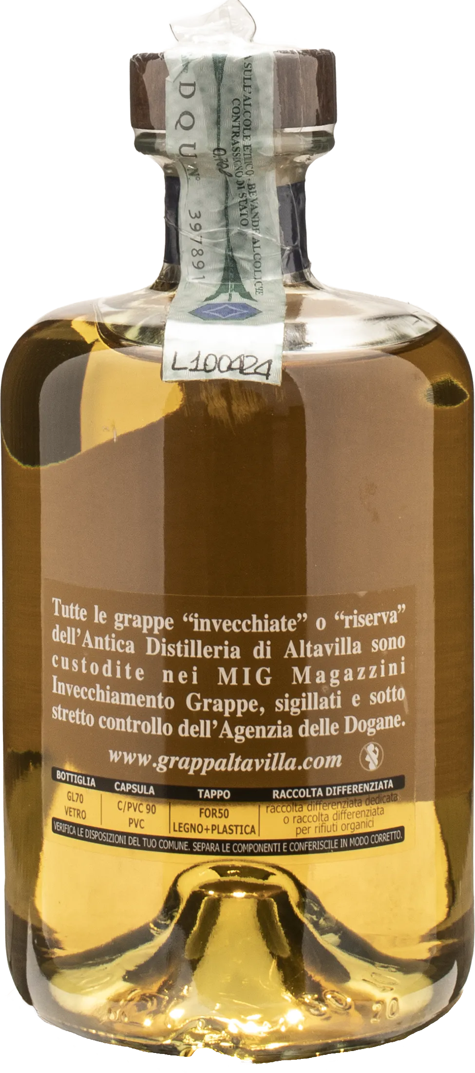 Antica Distilleria Altavilla Grappa di Moscato Riserva (6 Anni) 0.7L 2015