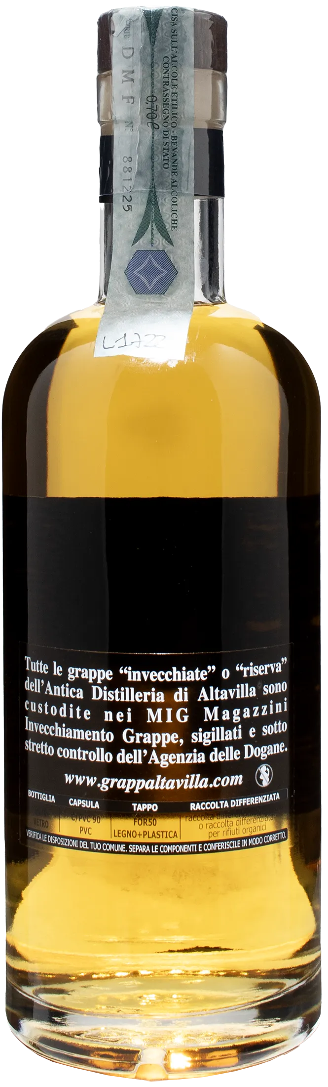 Antica Distilleria Altavilla Grappa Riserva 10 Y.O. 0.7L