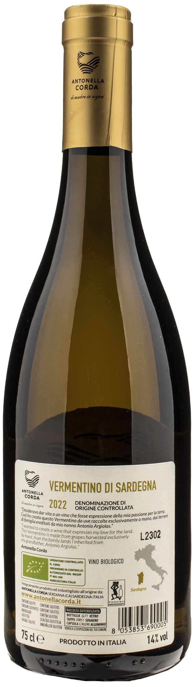 Antonella Corda Vermentino di Sardegna 2022