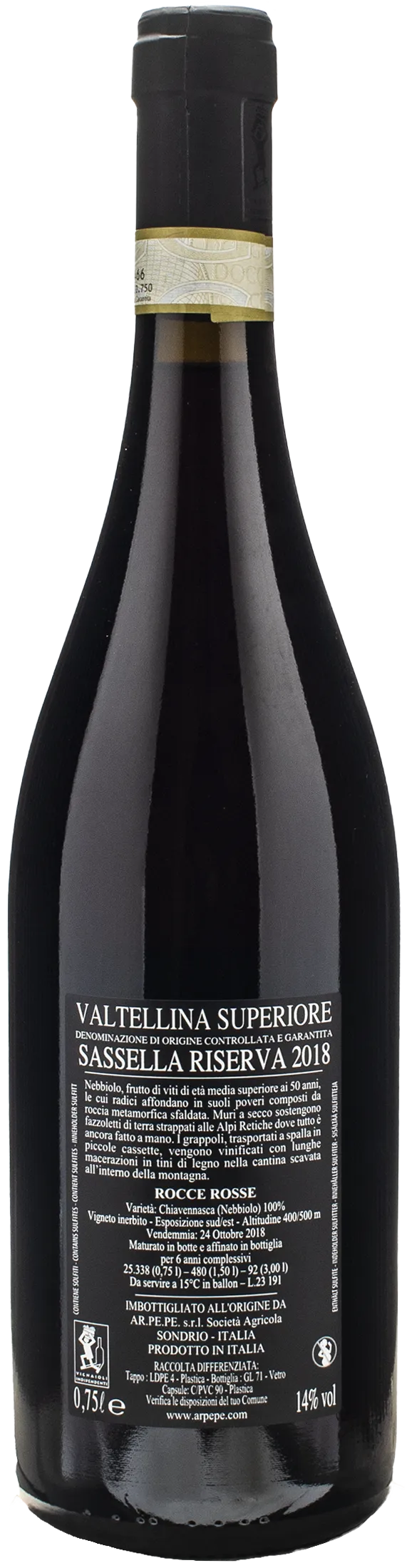 Ar.Pe.Pe Valtellina Superiore Sassella Riserva Rocce Rosse 2018