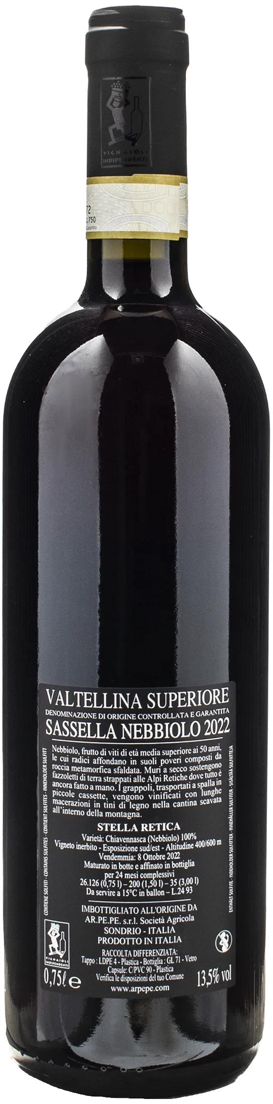 Ar.Pe.Pe Valtellina Superiore Nebbiolo Sassella Stella Retica 2022