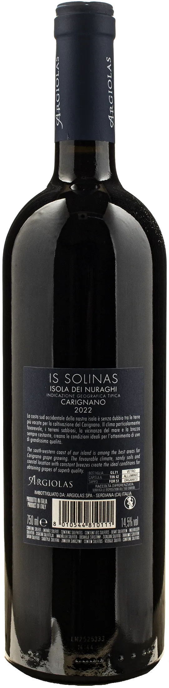 Argiolas Isola dei Nuraghi Is Solinas 2022