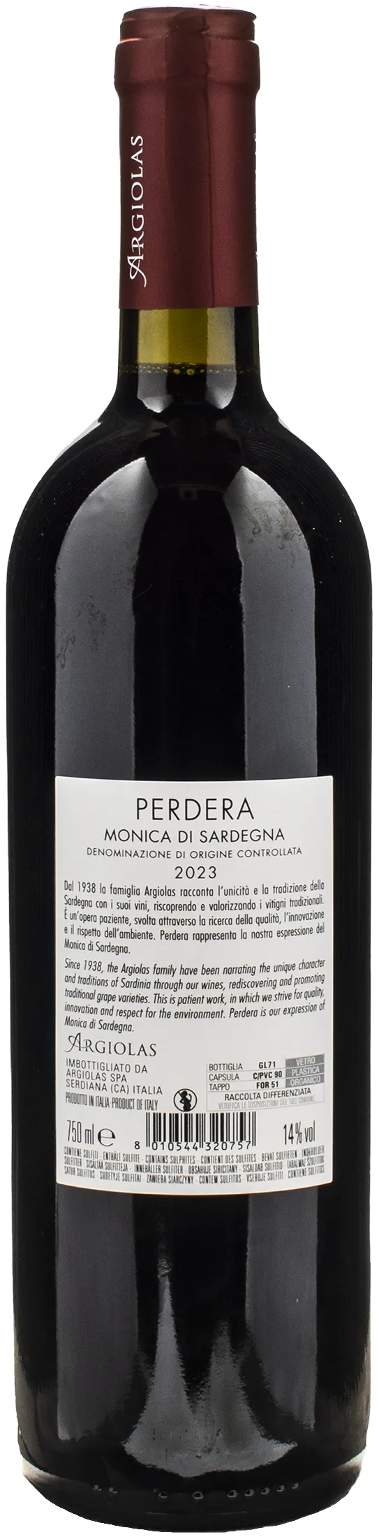 Argiolas Monica di Sardegna Perdera 2023