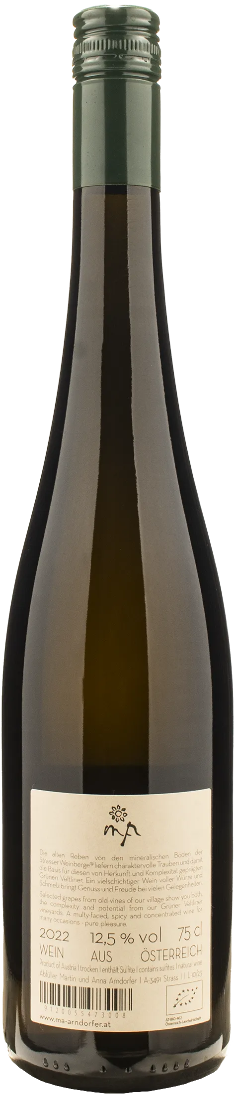 Arndorfer Gruner Veltliner Strasser Weinberge 2022