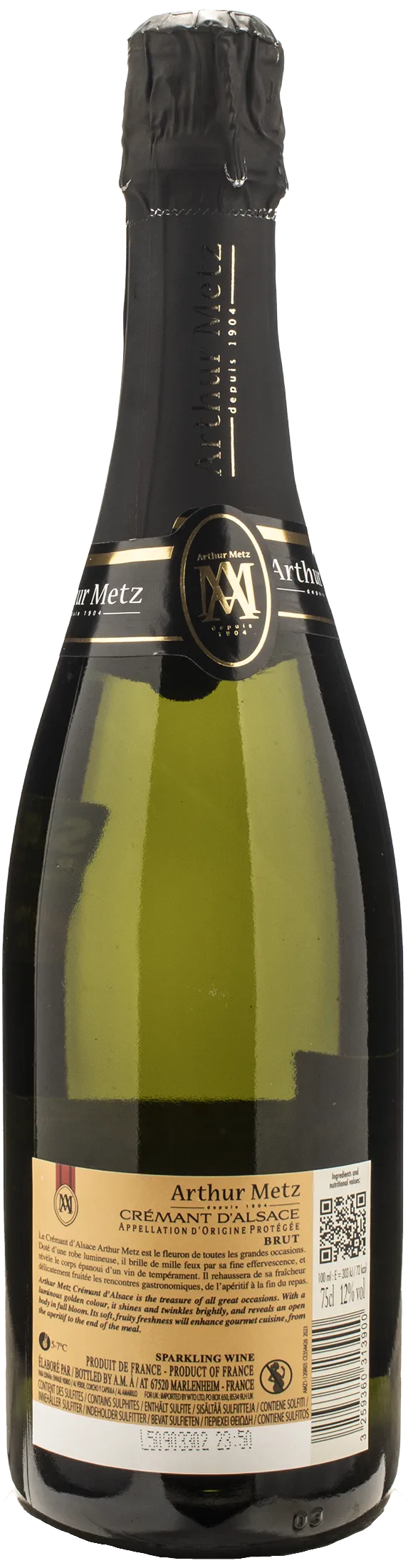 Arthur Metz Cremant d'Alsace Brut 2023