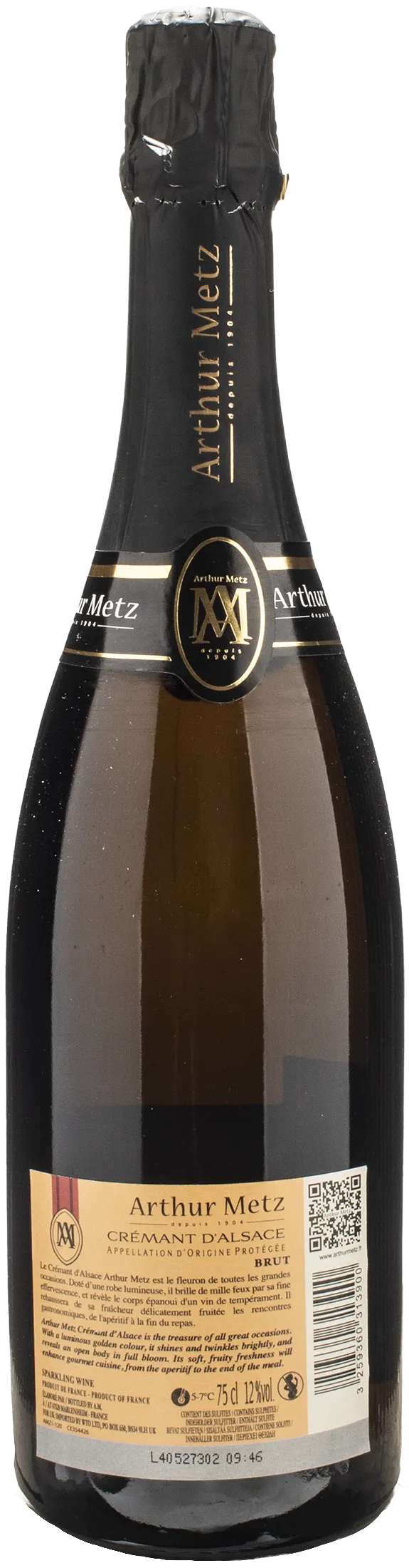Arthur Metz Cremant d'Alsace Brut 2022