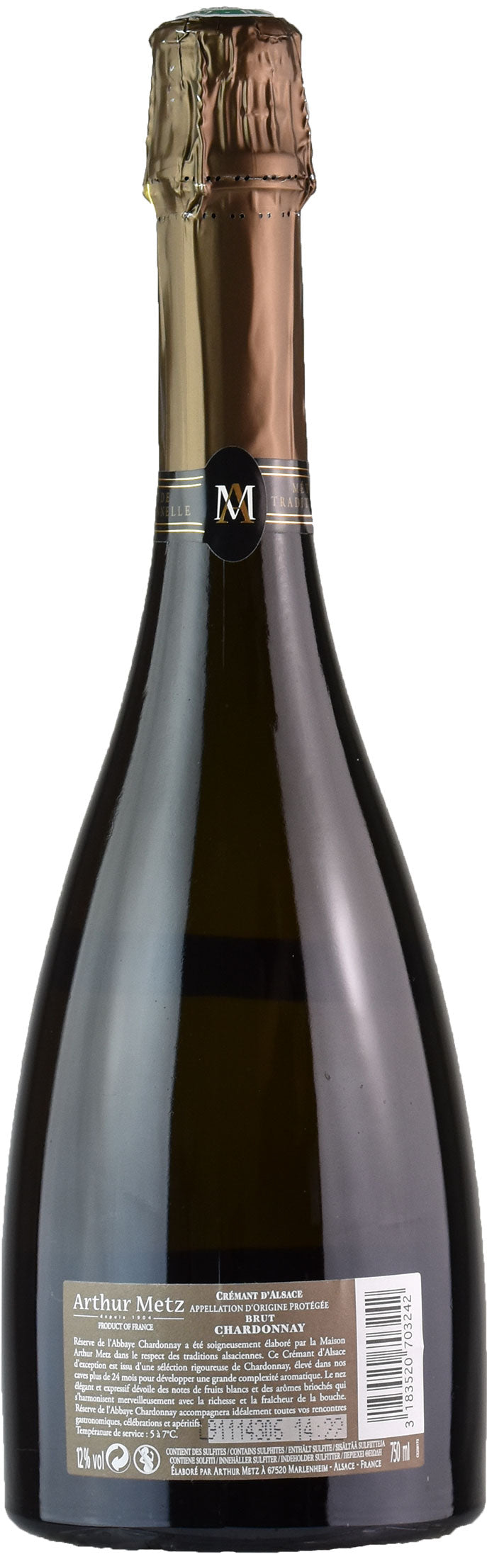 Arthur Metz Cremant d’Alsace Chardonnay Reserve de l’Abbaye Brut