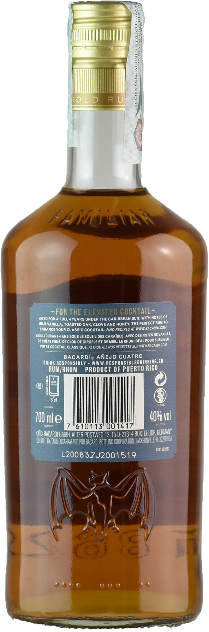 Bacardi Rum Anejo Cuatro