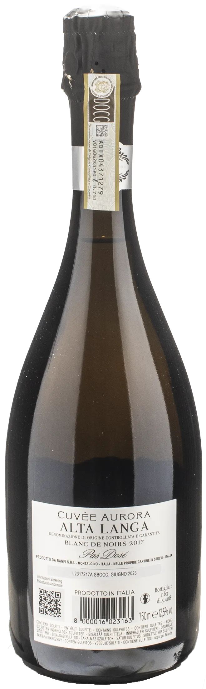 Banfi Alta Langa Cuvee Aurora Blanc de Noirs Pas Dose 2017