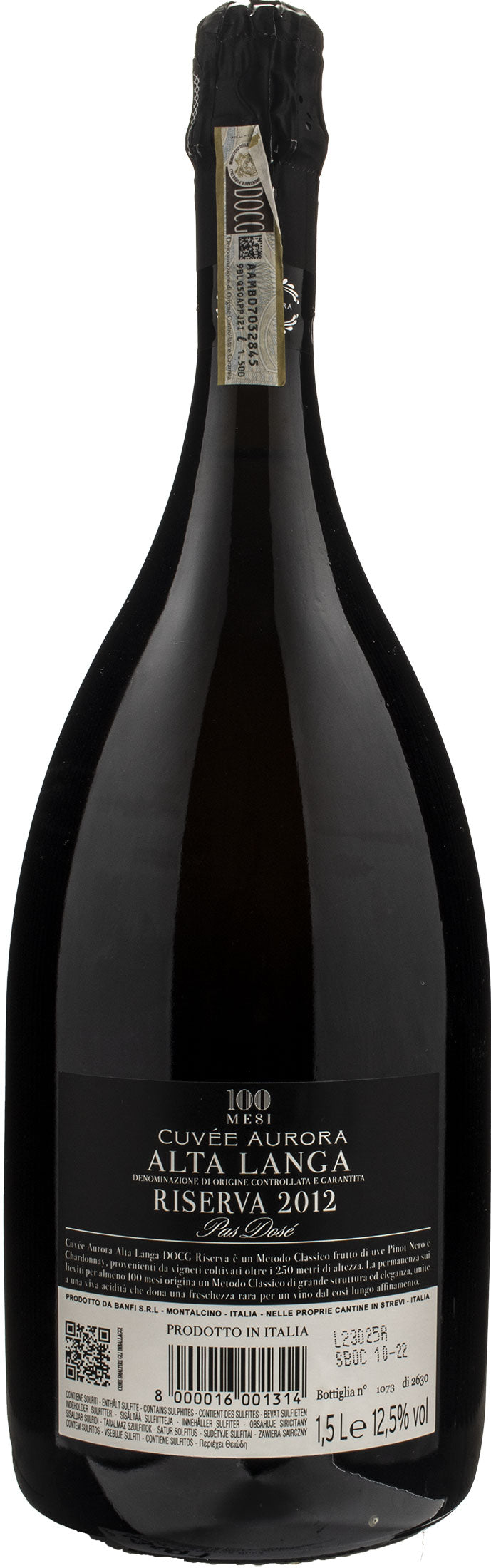 Banfi Alta Langa 100 Mesi Cuvee Aurora Pas Dose Riserva Magnum 2012