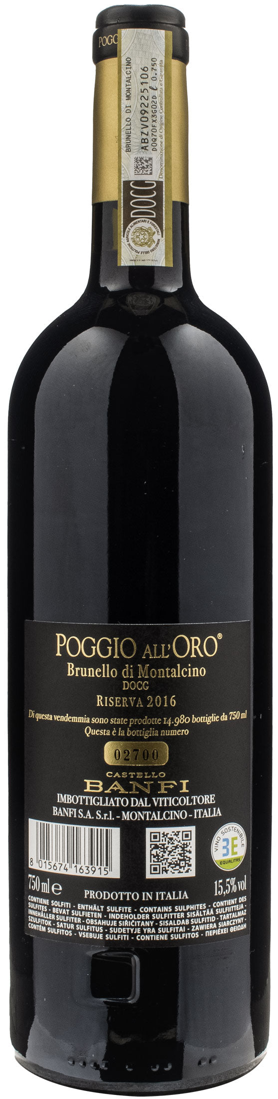 Banfi Brunello di Montalcino Poggio All'Oro Riserva 2016