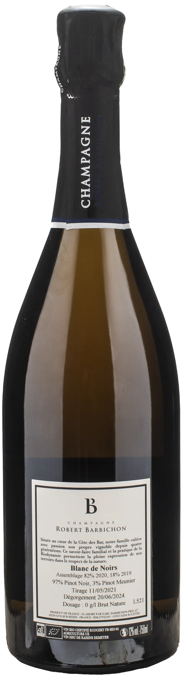 Barbichon Champagne Blanc de Noirs Brut Nature