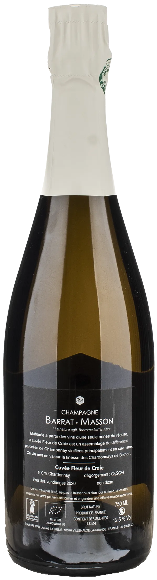 Barrat Masson Champagne Fleur de Craie Brut Nature