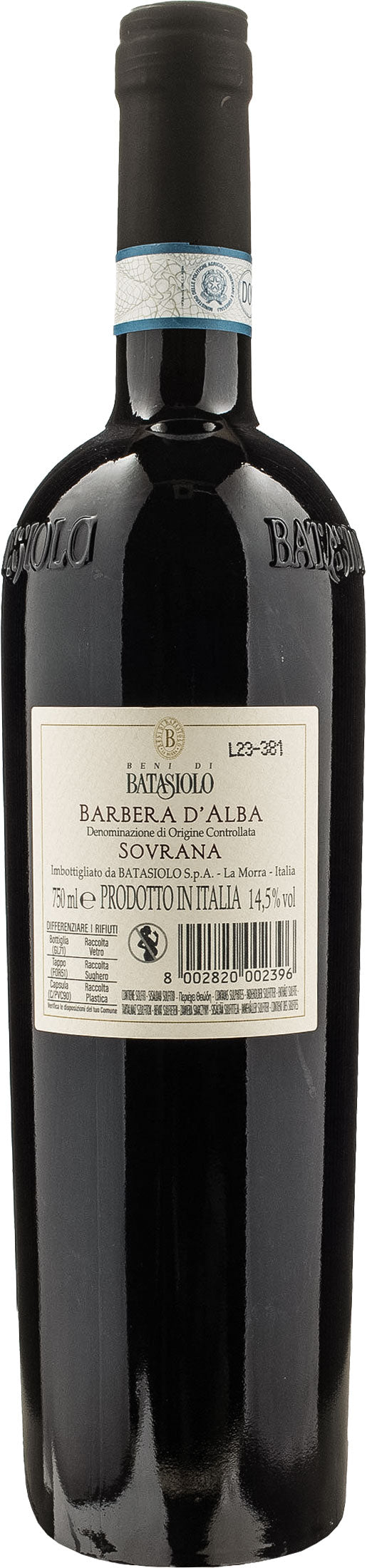 Batasiolo Barbera d'Alba Sovrana 2021