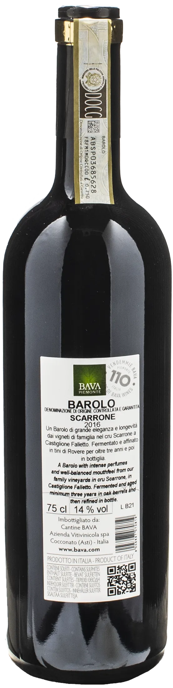 Bava Barolo Scarrone 2016