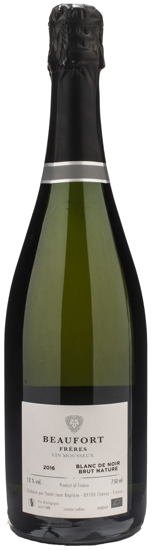 Beaufort Frères Vin Mousseux Blanc de Noirs Brut Nature 2016