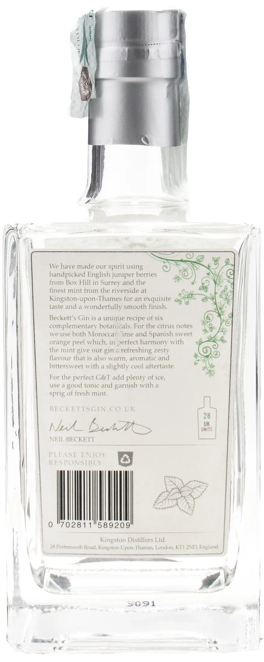 Beckett's London Dry Gin Type 1097