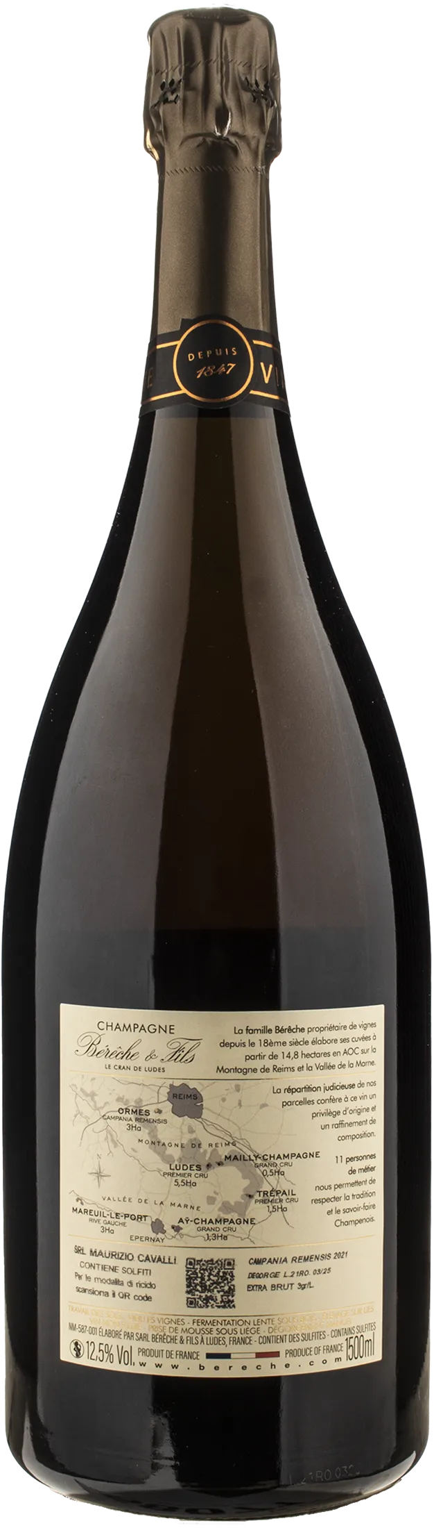 Bereche Champagne Campania Remensis Extra Brut Millesime Magnum 2021