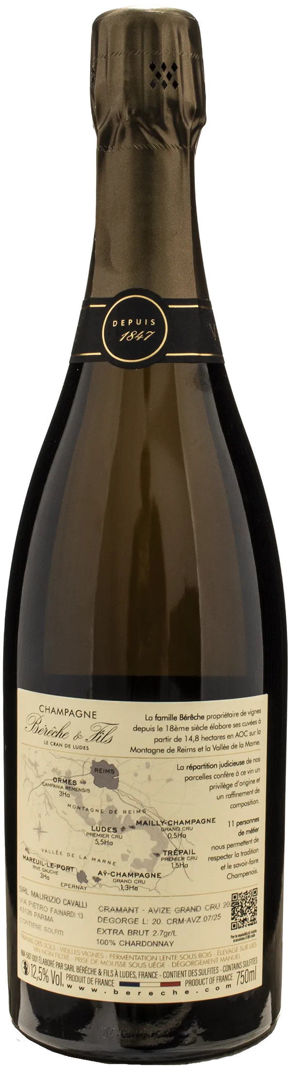 Bereche Champagne Grand Cru Cramant & Avize Extra Brut 2020