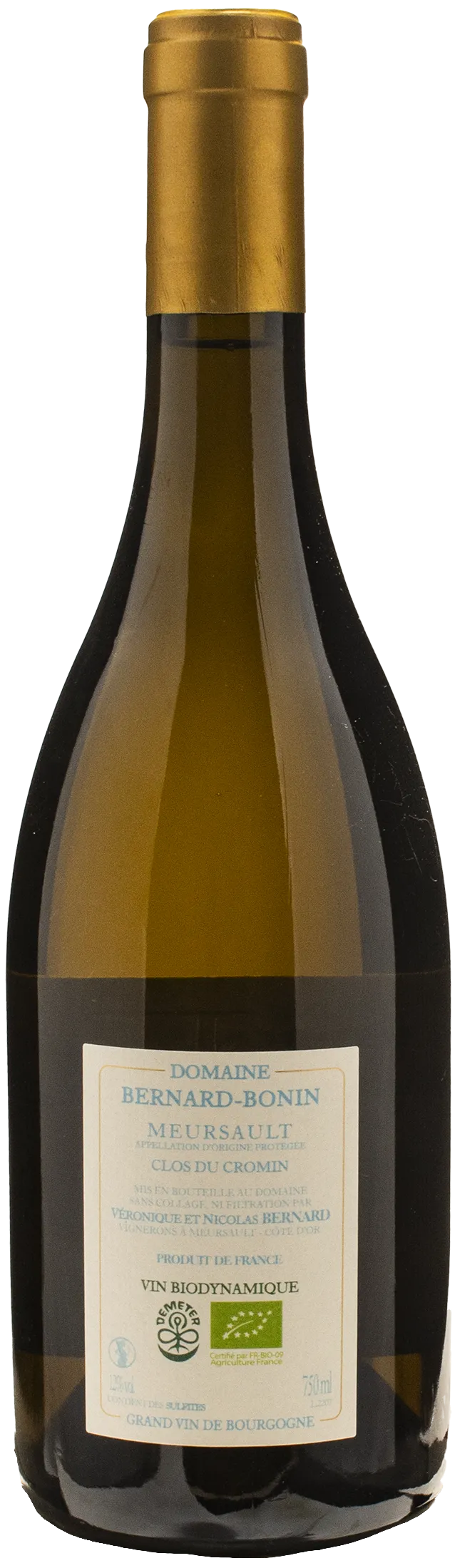 Bernard Bonin Meursault Clos du Cromin Le Pre de Manche 2022
