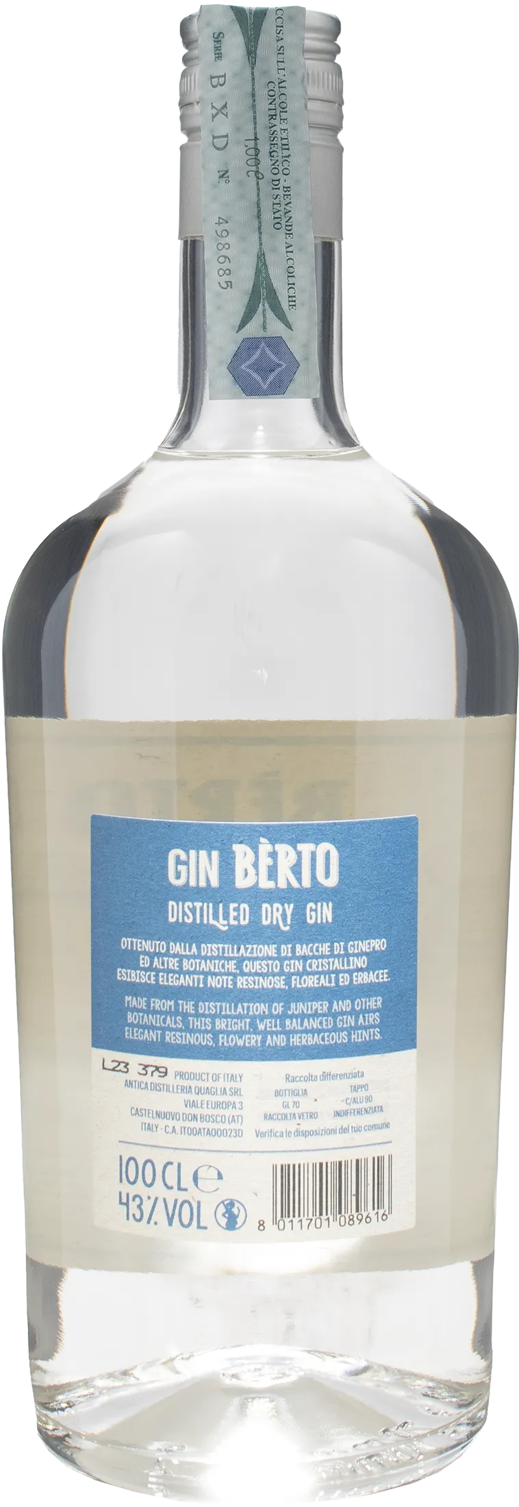 Berto Gin Dry 1L